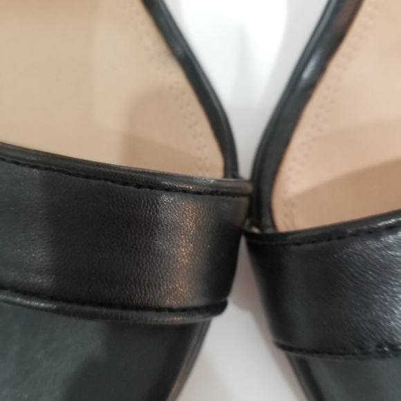 NWOT Veronica Beard Leopard Black Leather Heels - Picture 5 of 12